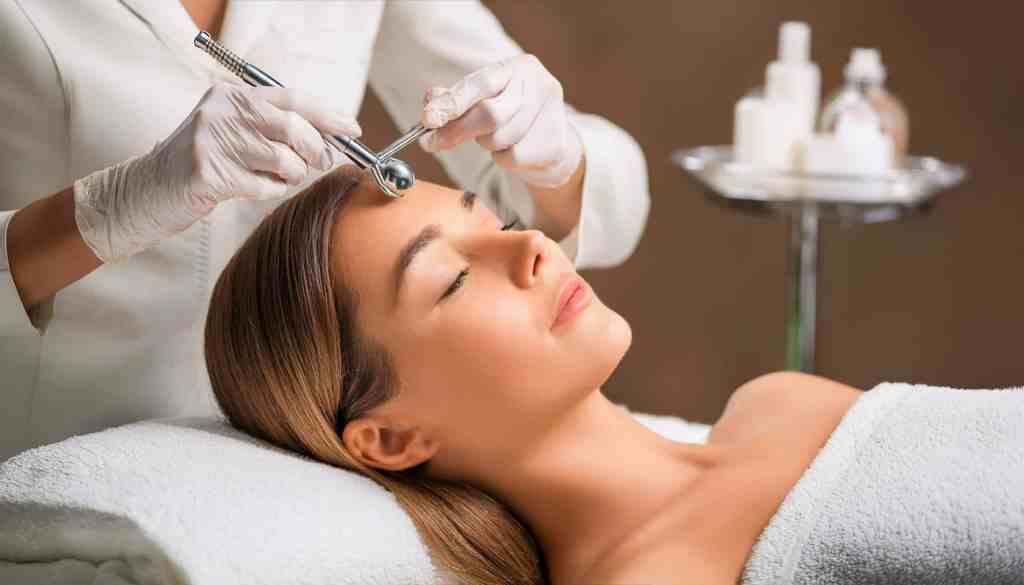 Woman relaxing during a HydraFacial session
