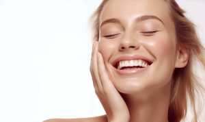 bright, joyful smile and healthy-looking skin